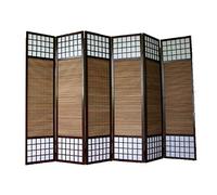 Décoshop26 Paravent 6 Panneaux Marron en Bois et Bambou 264x175 cm PAR06012