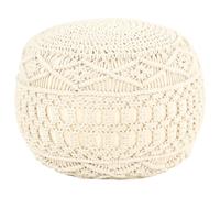 Decoshop26 Pouf rond coton - Beige