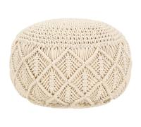 Decoshop26 Pouf rond coton - Beige