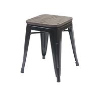 Decoshop26 Tabouret bas industriel - Marron