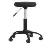 Decoshop26 tabouret de travail pivotant en velours - Noir