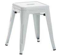 Decoshop26 Tabouret métal industriel - Blanc