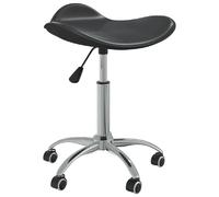 Decoshop26 Tabouret pivotant réglable sur roulettes - Noir
