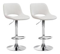 Decoshop26 Tabourets de bar x2 - Crème