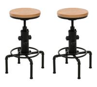 Decoshop26 Tabourets de bar x2 - Marron