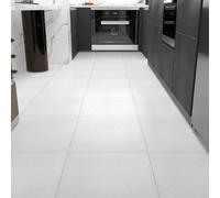 Decotalk Dalle PVC Adhesive Sols Blanc Mat 30x30cm 15Pièces Autocollant Sol Adhesif Salle de Bain Stickers Cuisine ÉtanchePVC Adhesive Sol Imperméable Adhésif Blanc Autocollant Carrelage Adhesif
