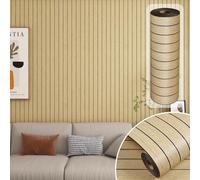 Decotalk Épaissir Papier Peint Salon Aspect Bois Marron 90X500cm Grande Taille PVC Panneaux Acoustiques Muraux et pour Plafond Panneaux Muraux en Bois 3D Revetement Mural Decoratif Interieur Étanche