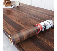 Decotalk Papier Adhésif Bois Noyer Brun Foncé Film Autocollant 81X300cm Pour Meuble et Cuisine Film Décoratif Papier Peint Bois Stickers Vinyle Adhesif Stickers Meuble Revêtement Peint Stickers