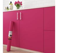 Decotalk Papier Peint Adhesif Mural Rose Rouge 40X1000cm Papier Peint Autocollant en Vinyle Adhesif Imperméable Couleur Unie Meuble Stickers Pour Chambre Armoire Étagère Revtement Mural Décoratif