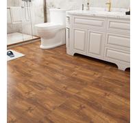 Decotalk PVC Sol Stickers Carrelage Sol Cuisine Effet Bois Marron 30X30cm Épaisseur 1,66 mm 1,35m² -15 Pièces Dalle Autocollant Sols PVC Adhésif Vinyle Bois Revetement Sols Adhesif Garage Cuisine