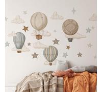 Decotia Grands stickers muraux motif ballons - Ballon, dirigeable - Aquarelle - Pour chambre d'enfant - Décoration murale (L)