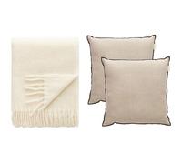 Decotique Cozy Coussin & Plaid Set Beige