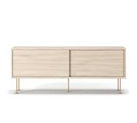 Decotique Vogue Banc TV avec Pieds 136 Chêne blanchi/Laiton