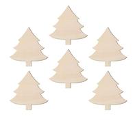Découpes de Sapin de Noël 20x25x0,2cm 6 pièces en Bois Ambiance Noël | Ornements en Bois Brut, Surface Lisse et Vierge, pour Ateliers Créatifs, Paquets Présents, Fonds Photo