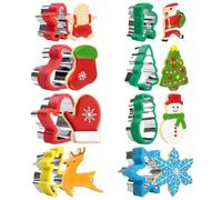 Découpeur À Biscuits 8 Pièces Moule À Pâtisserie | Acier Inoxydable Flocon De Neige Arbre Bonhomme En D'Épice Cerf Père Noël Emporte-Pièce À Gâteau pour Cuisine de Fête de