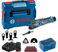 Découpeur-ponceur BOSCH GOP 12V 28 - 2 batteries 12V 3.0 Ah, chargeur, coffret + 6 lames de scies et 5 abrasifs - 06018B5006