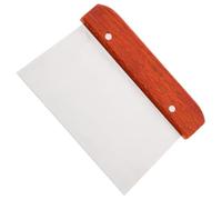 Découpeuse à Pâte à Manche en Bois Foncé en Acier Inoxydable | Racloir à Pâte, Bords Lisses, Usage Maison pour Gâteaux et Autres Préparations Couleur Aléatoire