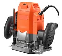 Découpeuse de bois, 1,6 HP (1200W), outil de découpe avec vitesse variable et démarrage progressif, fraiseuse compacte pour le bord du bois avec base plongeante, capot anti-poussière et guide parallèl