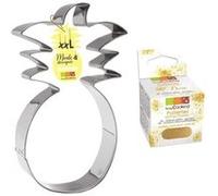 Découpoir à pâtisserie inox XXL Ananas + paillettes dorées Multicolore G
