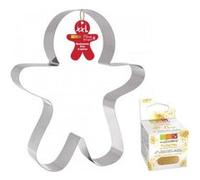 Découpoir à pâtisserie inox XXL Bonhomme en pain d'épice + paillettes dorées - ScrapCooking Multicolore G