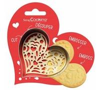 Découpoir biscuits coeur en relief Gris G