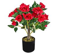 Decovego Rose Rosier Plante Artificielle Artificiel avec Floraisons Sélection
