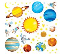 DECOWALL DW-1307 Des Planètes dans l'espace Autocollants Muraux Mural Stickers Chambre Enfants Bébé Garderie Salon (Moyen) (Ver anglais)