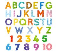 DECOWALL Stickers Muraux Alphabet ABC et Chiffres 1 à 10 (DS9-4003)