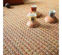 Decoweb Moquette Tissé Plat - Népal Natté 4x4 - Nature Multicolor Rouge - Echantillon 15 x 20 cm