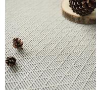 Decoweb Moquette Tissé Plat - Timika - Blanc Craie - Echantillon 15 x 20 cm