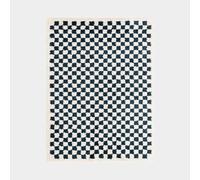 Decoweb Tapis Colorama Damier à Poils Longs, Bleu pétrole, 200 x 290 cm
