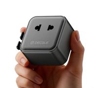 decqle “Air” Adaptateur Prise Universelle avec 2500W Max | Mince Adaptateur Voyage International, PAS un Convertisseur de Tension, Pour USA, UK, EU, AU ＆ 200+ Pays (Noir)