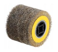 DEDRA Brosse métallique pour machine à satiner 120 x 100 mm, vitesse de rotation maximale : 4500 tr/min, DED79333, enlèvement intensif des matériaux, poils en fil d'acier, traces de ponçage uniformes