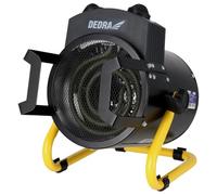 DEDRA Canon à Chaleur Électrique 2 kW (2000W) - Chauffage d'Appoint Portable 230V - Souffleur à Air Chaud pour Garage, Cave, Atelier - Thermostat, 3 Modes (Rond Noir DED9930B)