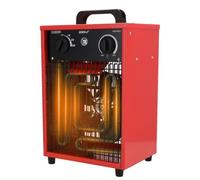 DEDRA Chauffe-air électrique 3,3 kW, utile dans les pièces fermées, thermostat, trois modes de fonctionnement, réglage de la température, boîtier en métal, surface de chauffage : ~ 35 m²