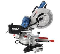 DEDRA DED7772 Scie à onglets radiale 2000 W, lame 305 x 30 mm, 4500 tr/min, inclinaison gauche/droite, avec laser, démarrage progressif et fonction de coulisse pour bois et panneaux.