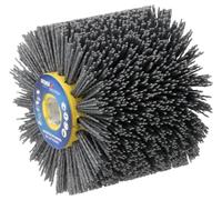 DEDRA DED79334 Brosse pour machine à satiner 120 x 100 mm, grain 80, vitesse de rotation max. 3700 tr/min, nylon de haute qualité, poils en nylon doux, risque d'étincelles, traces de ponçage