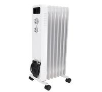 DEDRA DESCON Radiateur à bain d’huile 1500 W avec 7 éléments chauffants, chauffage d’appoint électrique mobile avec thermostat réglable, radiateur silencieux pour salon, chambre ou bureau