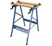 Dedra Établi de Travail Charge maximale 100 kg Grande Surface de Travail Échelle imprimée et indications d'angles Pliable Polyvalent Réglable Établi avec mâchoires de Serrage Table de Travail