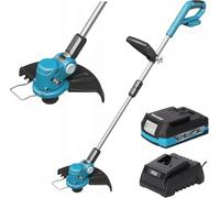 DEDRA Kit de débroussailleuse électrique, avec batterie 2,0 Ah 18 V et chargeur, diamètre de coupe 30 cm, 8800 tr/min, léger et ergonomique, poids : 1,9 kg, tube télescopique et poignée réglable