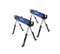 Dedra Lot de 2 chandelles de menuisier pliables N1103 - Hauteur réglable - Charge maximale 1180 kg/paire - Acier - Poids 18,9 kg - Poignée de transport intégrée - Pieds antidérapants et plan de