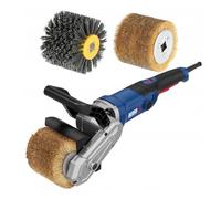DEDRA Machine à satiner 1300 W, brosse en métal et nylon, 900-3700 tr/min, câble de 2 m, poids léger avec seulement 3 kg, poignée supplémentaire antidérapante, système de démarrage doux