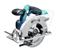DEDRA Scie circulaire sans fil pour bois, moteur sans balais, 18 V, 4000 tr/min, diamètre du disque 165 mm, angle de coupe 45°, avec dispositif de sécurité contre la mise en marche accidentelle, sans