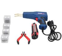 DEDRA Soudeuse plastique Stark 50 W, jusqu'à 500 °C, avec 400 agrafes à chaud, éclairage LED, câble d'alimentation UE et sac de transport supplémentaire avec pince et cutter, agrafes ⌀ 0,6 et 0,8 mm
