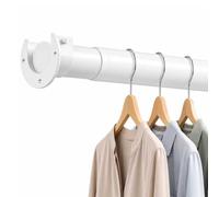 Dee.Romg Barre de Penderie Extensible Tringle Penderie, Barre Penderie Robuste, Tringle Dressing de Fenêtre à Tension Assistée Avec Supports, Blanche, 85-235 cm, Diamètre 32 mm