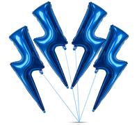 Deekin Lot de 4 ballons en aluminium en forme de boulon pour anniversaire, mariage, fête prénatale (114 cm, bleu)