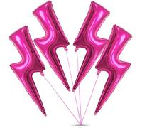 Deekin Lot de 4 grands ballons en aluminium en forme de boulon pour anniversaire, mariage, fête prénatale (114 cm) (rose)