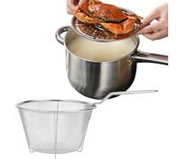Deep Frying Pot - Skillette antiadhésive en acier inoxydable, poêle à frire profonde | Outil de cuisine pour cuisinière électrique en céramique française Fries aux fruits de mer Soup Home Restaurant
