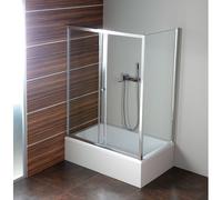 Polysan Deep - Porte de douche coulissante, 2 battants, 110 cm, aluminium brillant/verre clair MD1116