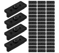 DEEPCRAFF 100 Pièces Clips de Fixation pour Lames de Terrasse Composites en Abs Noir, Système Solide Finition Soignée pour Terrasse Extérieure,